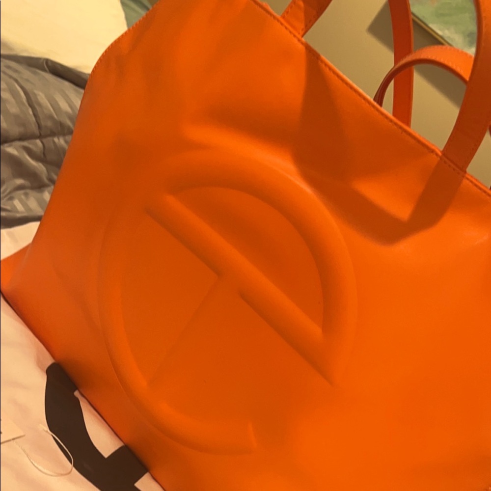 Large orange Telfar Bag